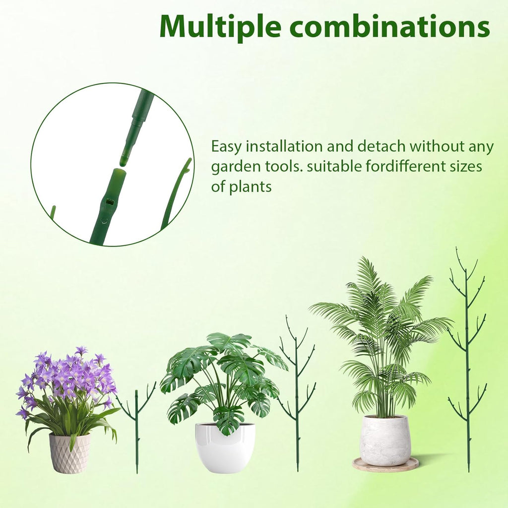 15 Pack Stackable Plant Support Stakes, Garden Trellis for Climbing Plants Indoor and Outdoor Use, Plant Accessories