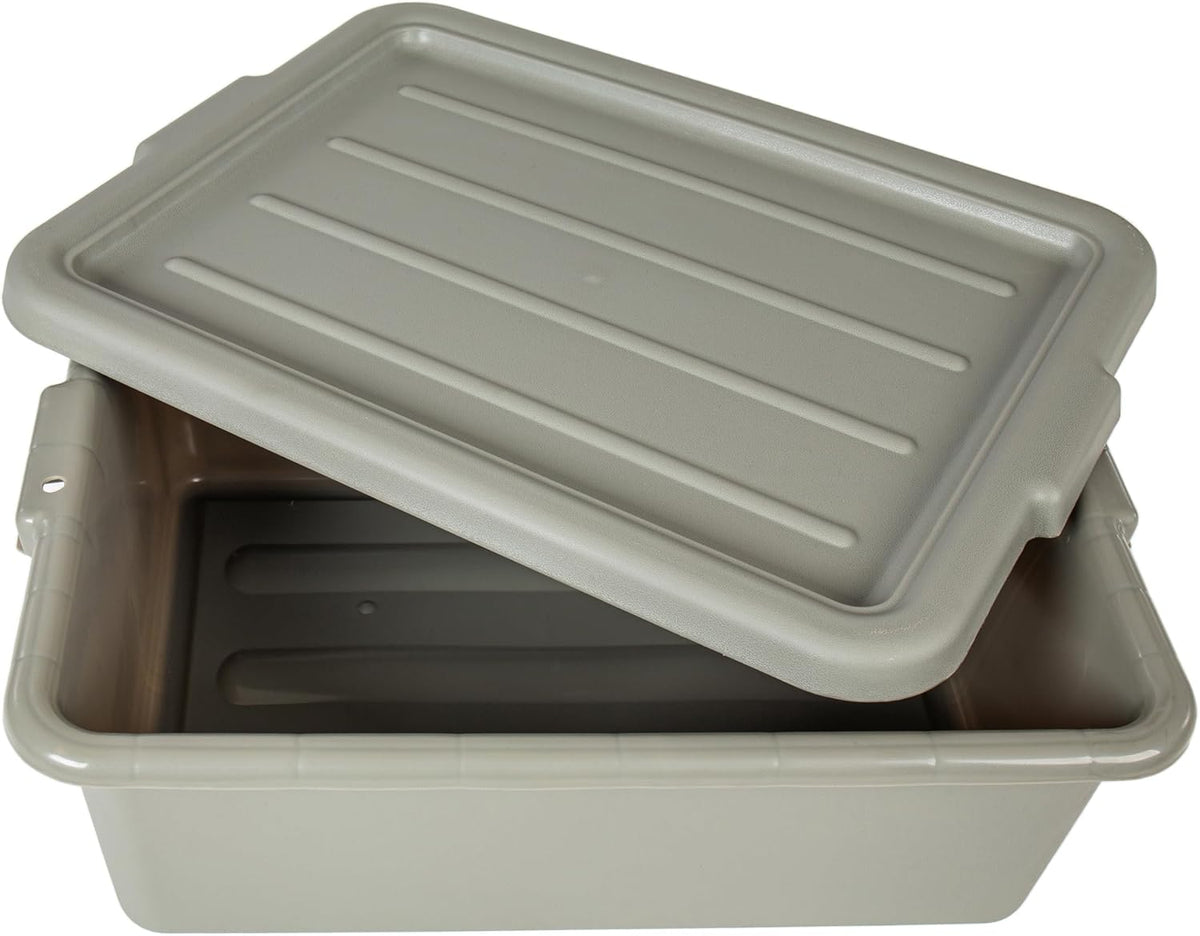 6-Pack 9 Gallon Meat Lug Tubs with Lids, Food Grade Plastic Storage Container