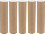 Kraft Mailing & Shipping Tubes with White End Caps 2 x 15 – Durable Cardboard Storage Tubes (Pack of 10)