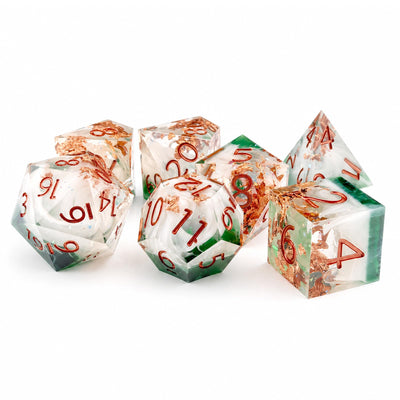 Forest Landscape RPG Dice Set, Sharp Edge Resin Polyhedral Dice