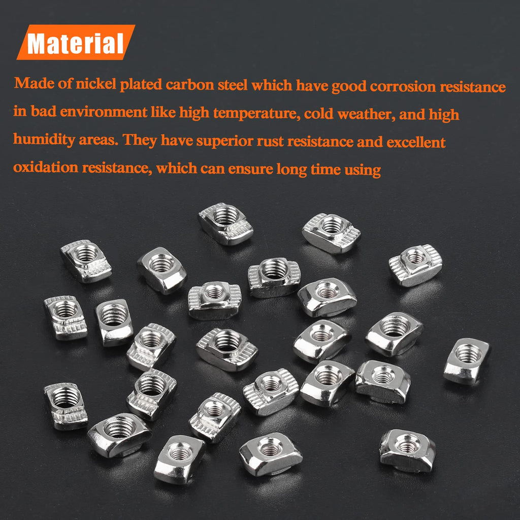 HELIFOUNER 200 Pieces 2020 Series M5 T Nuts, M5 T Slot Nuts for Aluminum Profile