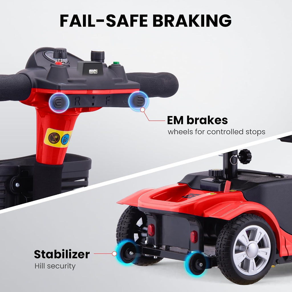 Mobility Scooters for Seniors & Adults, Compact Foldable Mobility Scooter with Tool-Free Disassembly, 15 Miles Range