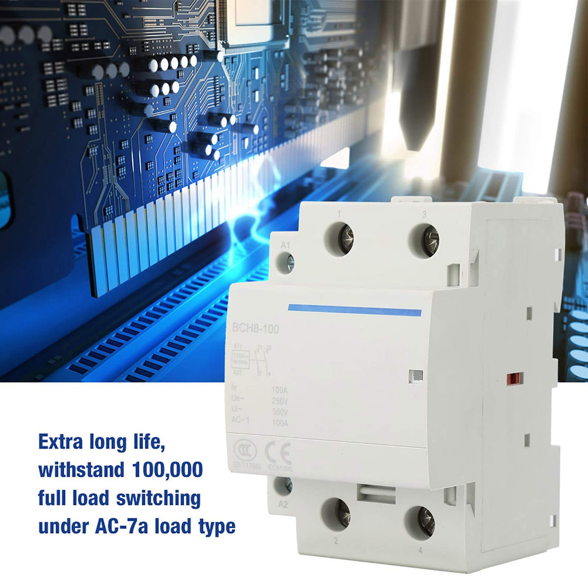 Oumefar Modular AC Contactor 2P 2NO 100A 24V 230V Coil 50/60Hz