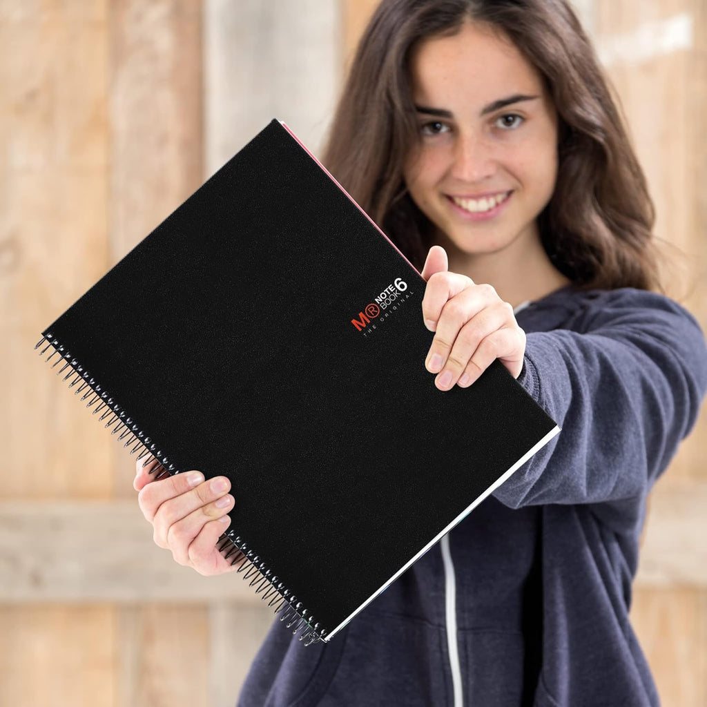 Miquelrius 8.25 x 11.75 A4 Wirebound Notebook, 6-Subject, Graph Paper, Black (2824)
