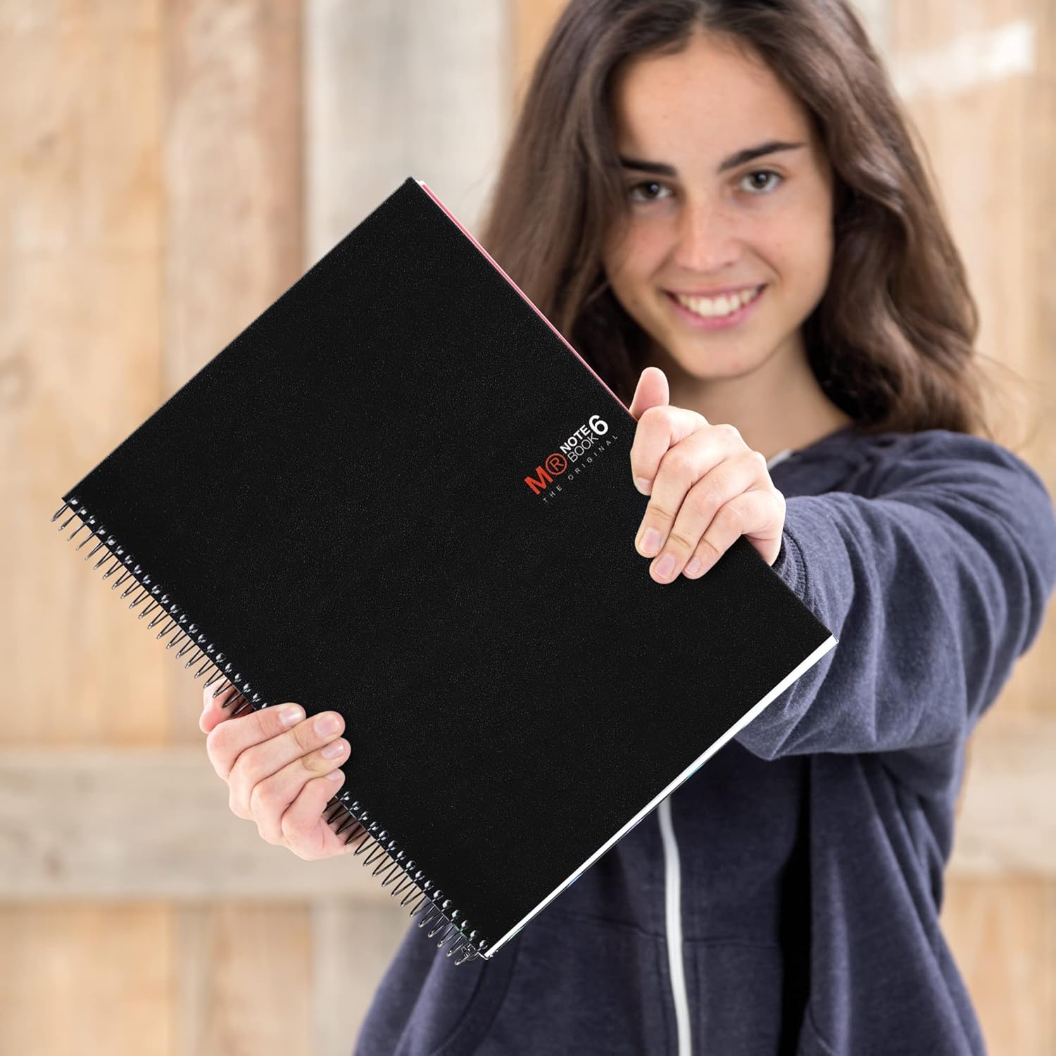 Miquelrius 8.25 x 11.75 A4 Wirebound Notebook, 6-Subject, Graph Paper, Black (2824)