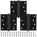 Ball Bearing Door Hinges, 4 x 4 Inches, Matte Black, 3 Pack