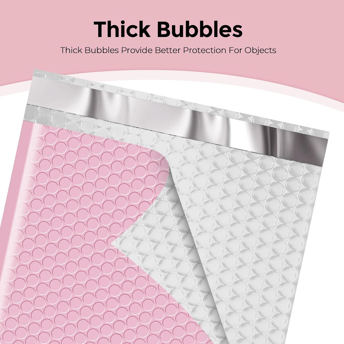 Bubble Mailers 8.5x12" Padded Envelopes Light Pink 40 Pack Self Seal