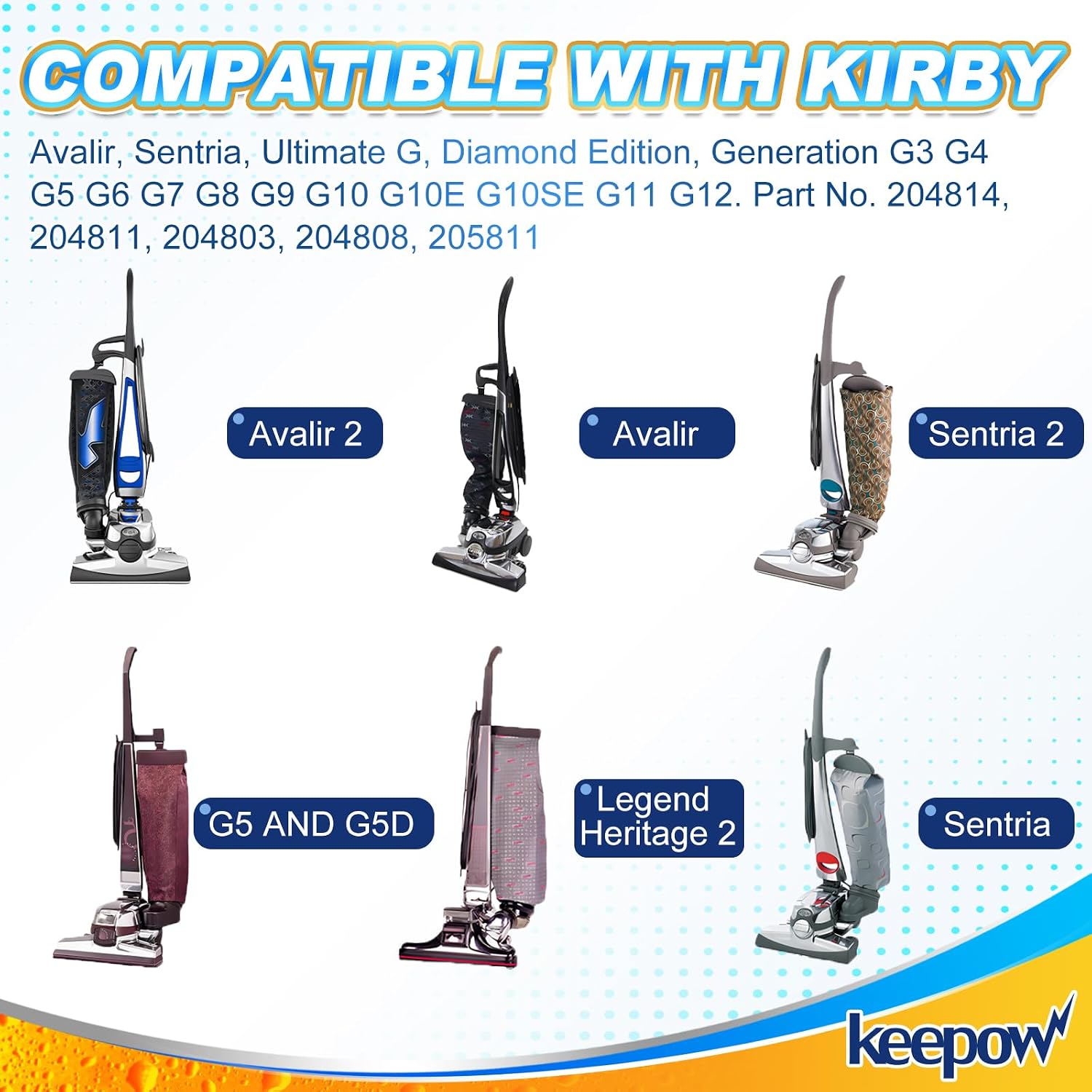 Vacuum Bags for Kirby Sentria, F Style Vacuum Cleaner Bags | for Kirby Avalir 2, Ultimate G, Diamond Edition, G