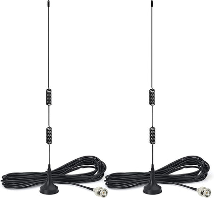 20-1300MHz Police Scanner Antenna HF VHF UHF Ham Radio BNC Male Antenna Magnetic Base (2-Pack) Compatible with Uniden