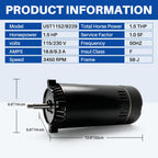 UST1152 1.5 HP Pool Pump Motor/Replacement for Century, A.O.Smith,Hayward