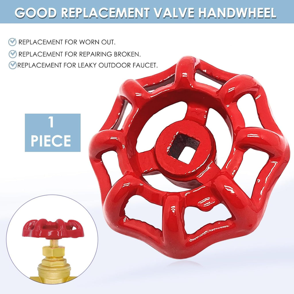 1pcs Replacement Gate Valve Handwheel,Round Wheel Valve Handle Replacement,for 2" Gate Valves, Outer Diameter 96mm (Square Hole 9.3x9.3mm)