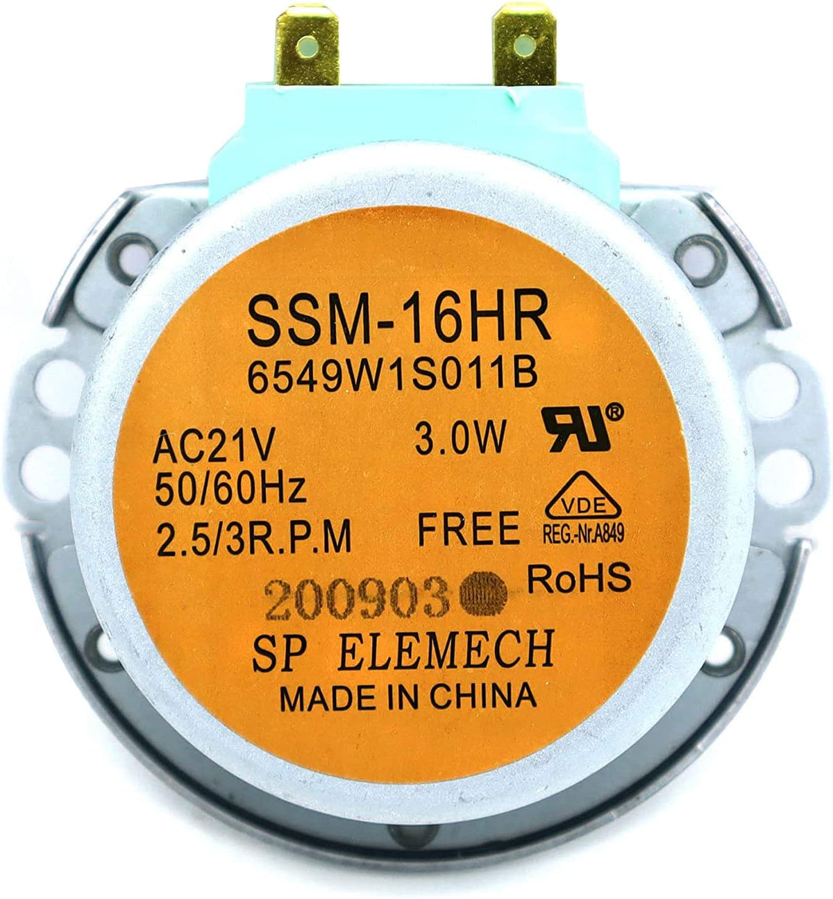 [6549W1S011B Motor OEM Mania] 6549W1S011B Microwave Turntable Motor Replacement Compatible with LG Microwave, AC21V 50/60Hz 3.0W 2.5/3 RPM Replacement Part