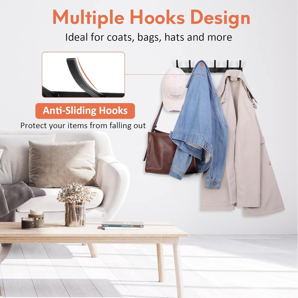 Coat Rack Wall Mount, Wall Hooks for Hanging, Entry Coat Hooks Coat Hanger, Hat Rack Holder for Wall, Key Holder