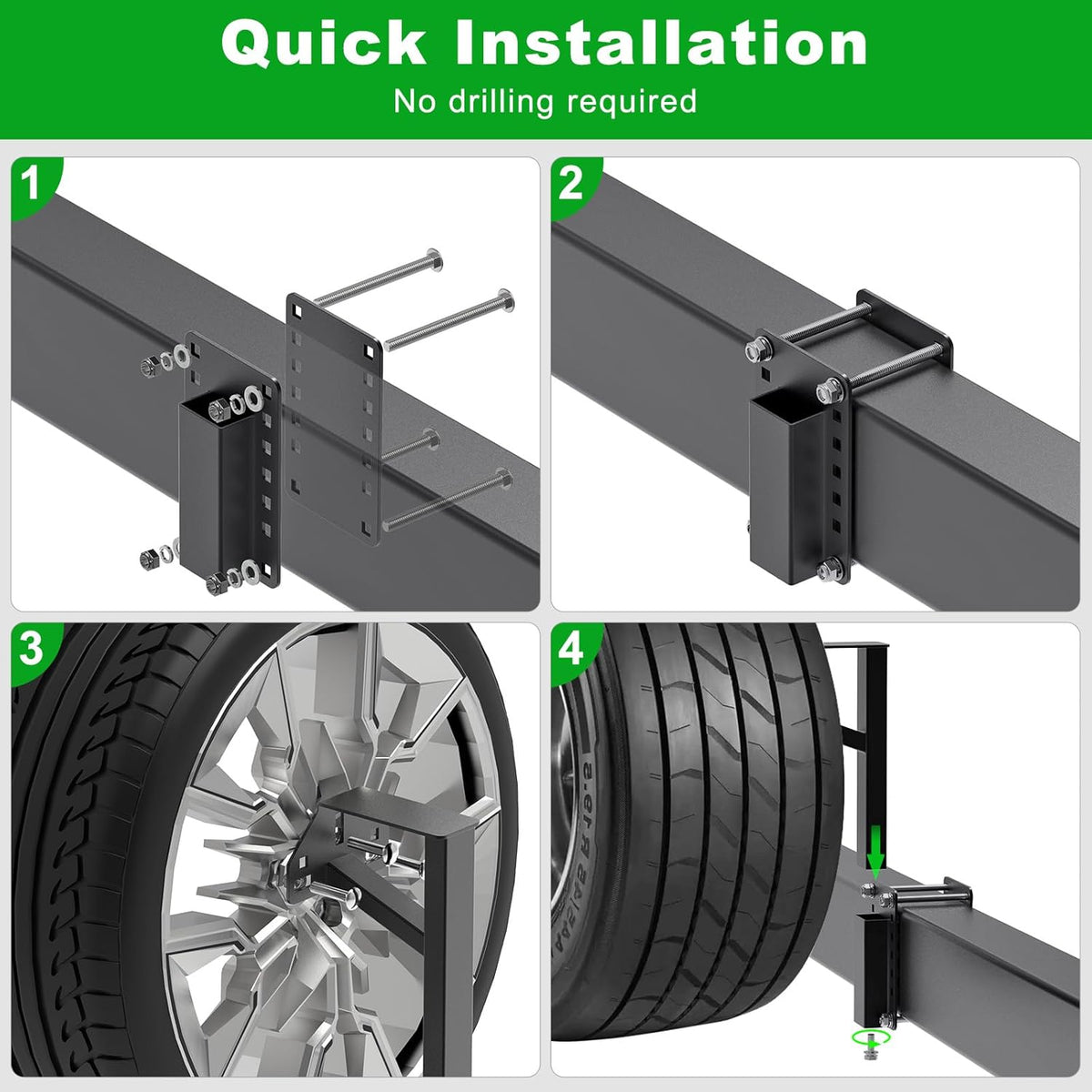 Heavy Duty Spare Tire Carrier Mount Trailer RV Camper Tire Holder