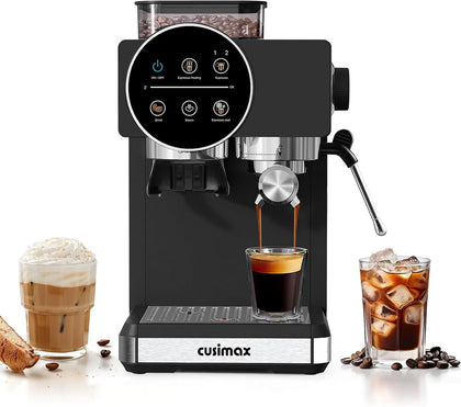 Espresso Machine with Grinder, 20 Bar Professional Expresso Coffee Machines with Milk Frother Steam Wand, Espresso