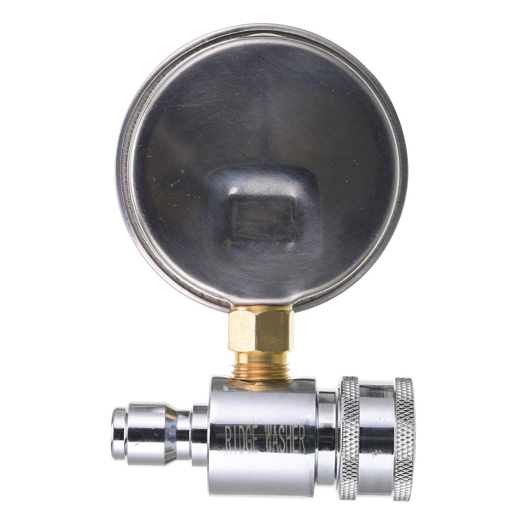 RIDGE WASHER Pressure Washer Gauge with 3/8'' Quick Connect Socket and Plug