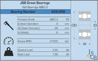 629-2RS C3 EMQ Premium Rubber Seal Ball Bearing | ABEC-3 | 9x26x8 mm | Double Sealed | 629 2RS 629RS