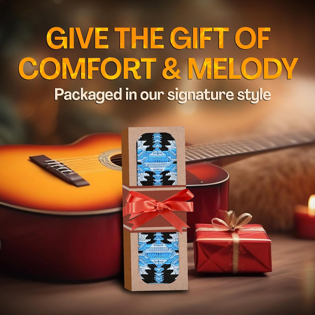 Guitar Strap For Acoustic, Electric and Bass Guitars, Adjustable Padded Leather Ends Guitar Straps For Men and Women