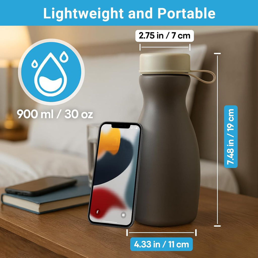 Urinal for Men with Glow-in-Dark Lid: 30 oz Spill-Proof Men's Urinal Bottle
