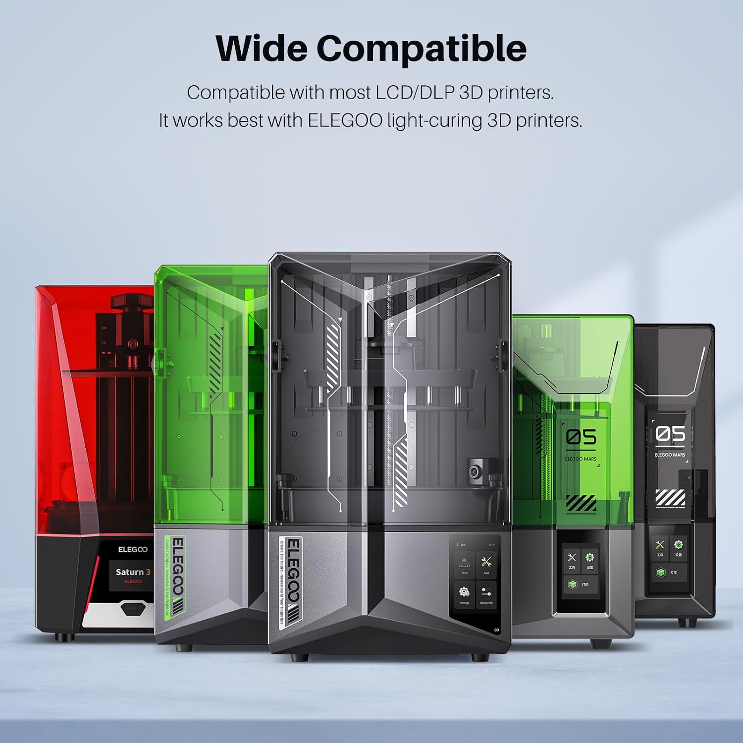 ELEGOO 3D Printer Resin Grey 1000G Standard Photopolymer Resin | 405nm Fast UV Curing High Precision, Non Toxic 3D