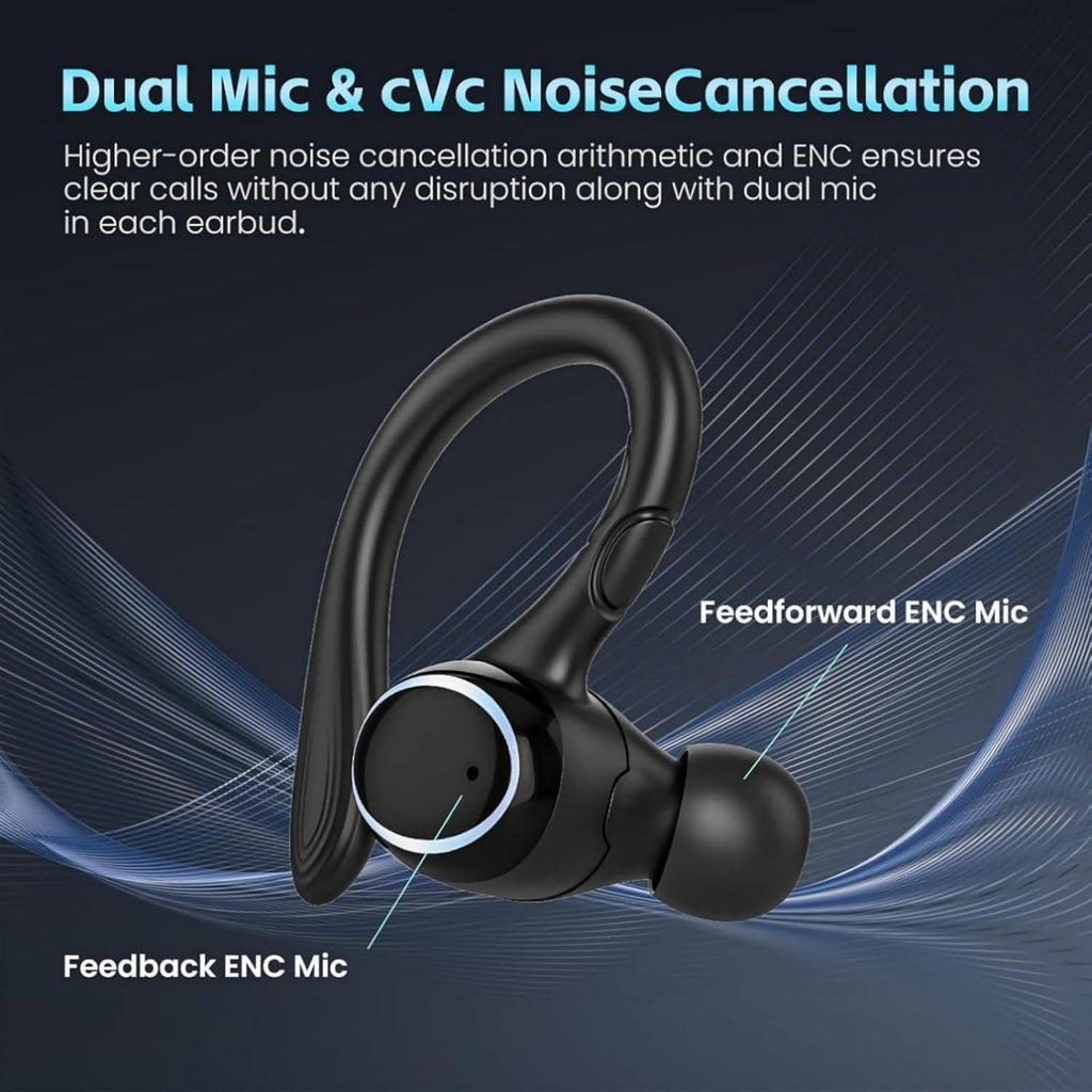 Wireless Earbuds Bluetooth 5.3 Headphones Stereo Ear Buds, ENC Noise Cancelling Mic,IPX7 Waterproof Earphones with