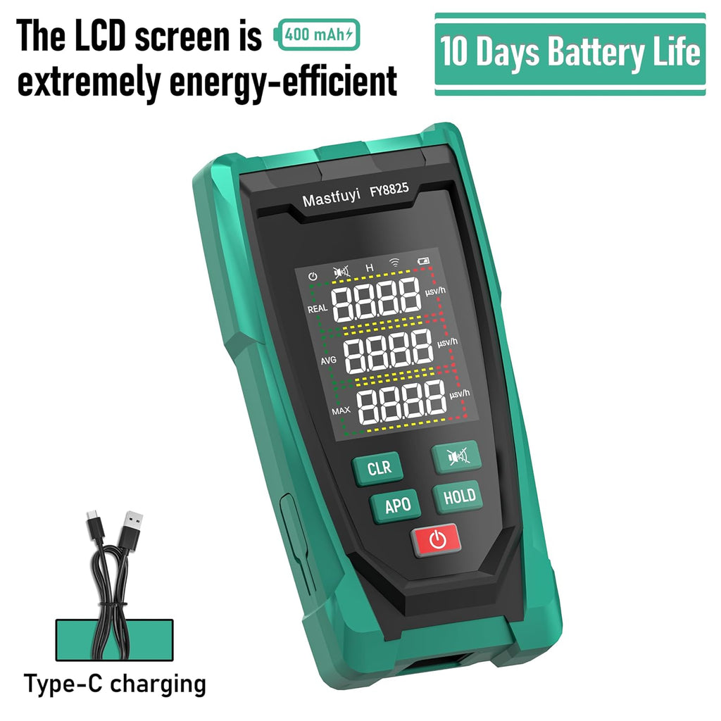 Nuclear Radiation Detector Geiger Counter Real-Time Beta Gamma X-ray | Portable Rechargeable Radiation