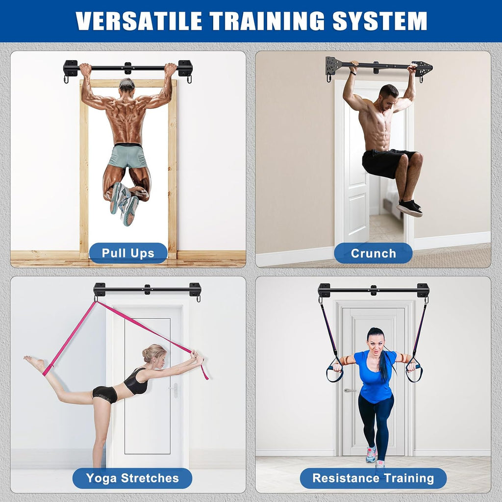 Wall Mounted Pull Up Bar - Heavy Duty 500 LB Capacity Doorway Chin Up Bar for Home Gym, Sturdy Steel Construction