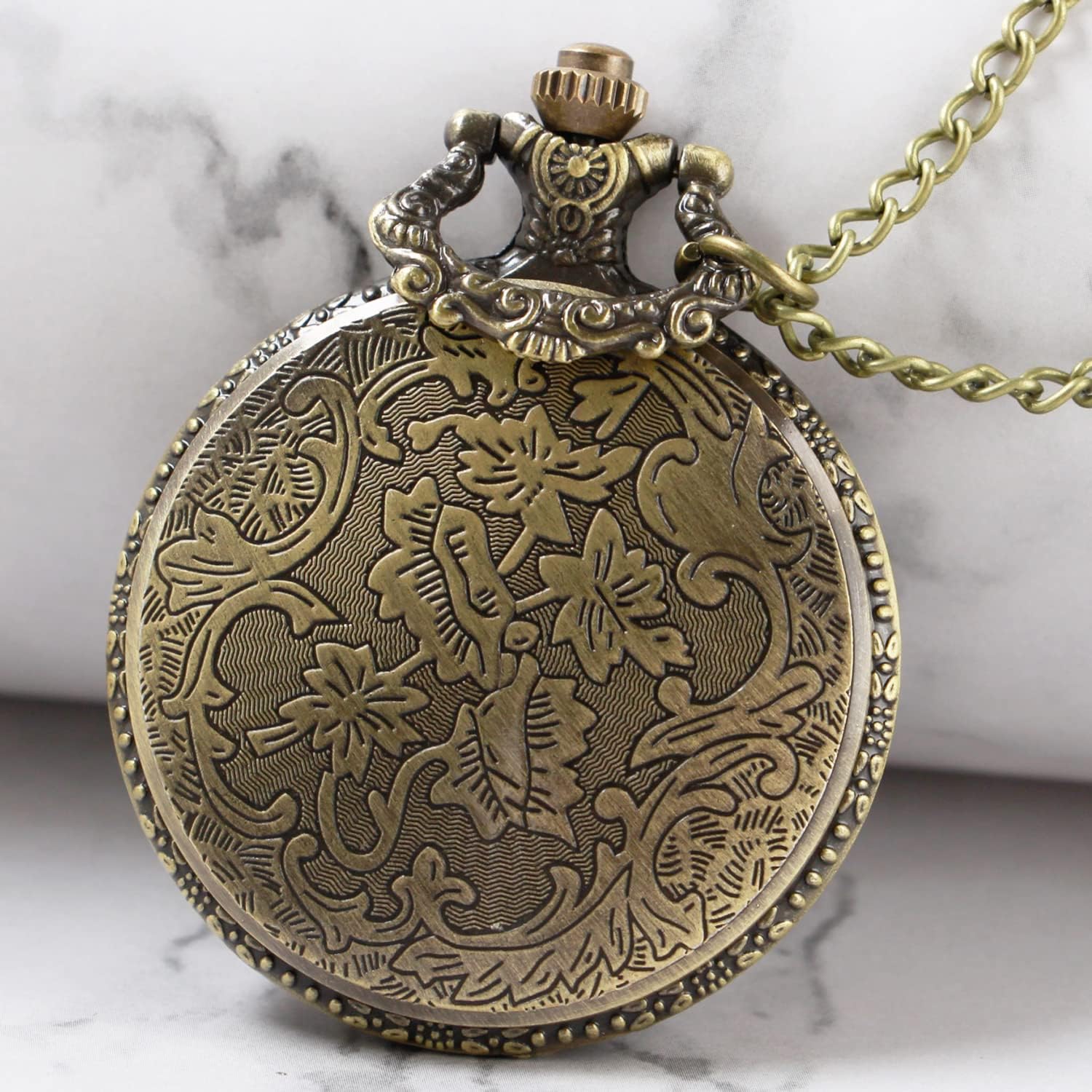 Men's Pocket Watch, Arabic Digital Dial Pocket Watches with Chain for Men
