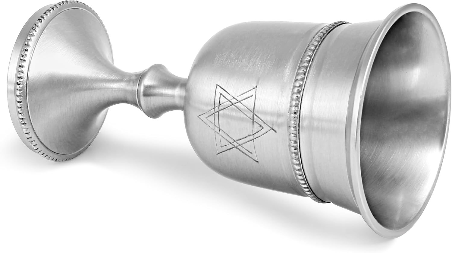 Zion Judaica 5" Elegant Kiddush Cup Goblet with Engraved Star of David Wine Cup for Shabbat 3.25 oz Bar Mitzvah