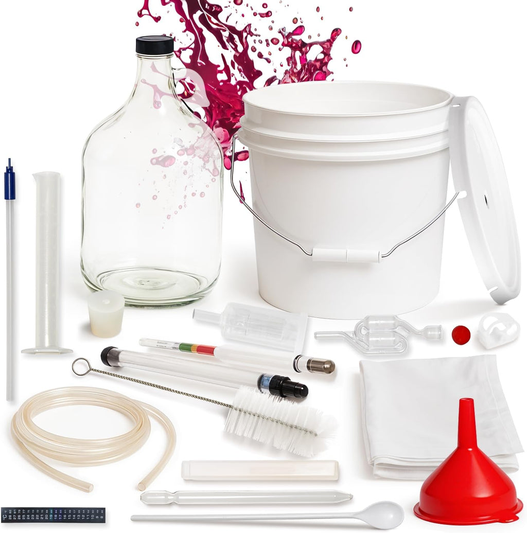 Wine Making Kit & Mead Making Kit | Complete Home Brewing Kit for Beginners & Experts - Includes Glass Carboy