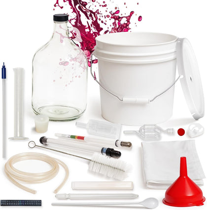 Wine Making Kit & Mead Making Kit | Complete Home Brewing Kit for Beginners & Experts - Includes Glass Carboy