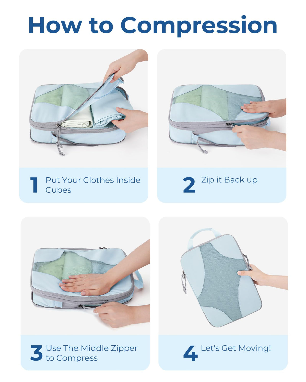 Compression Packing Cubes (04-Misty Lavender, 6 Set)