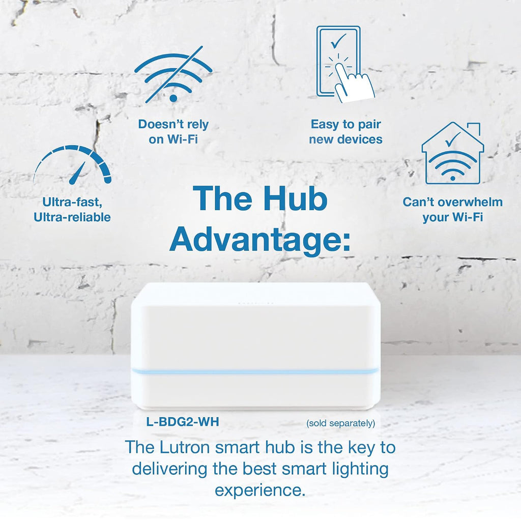 Caseta Claro Smart Switch & Wallplate for LED Lights (Smart Hub Req) | For Caseta systems, smart switch for any