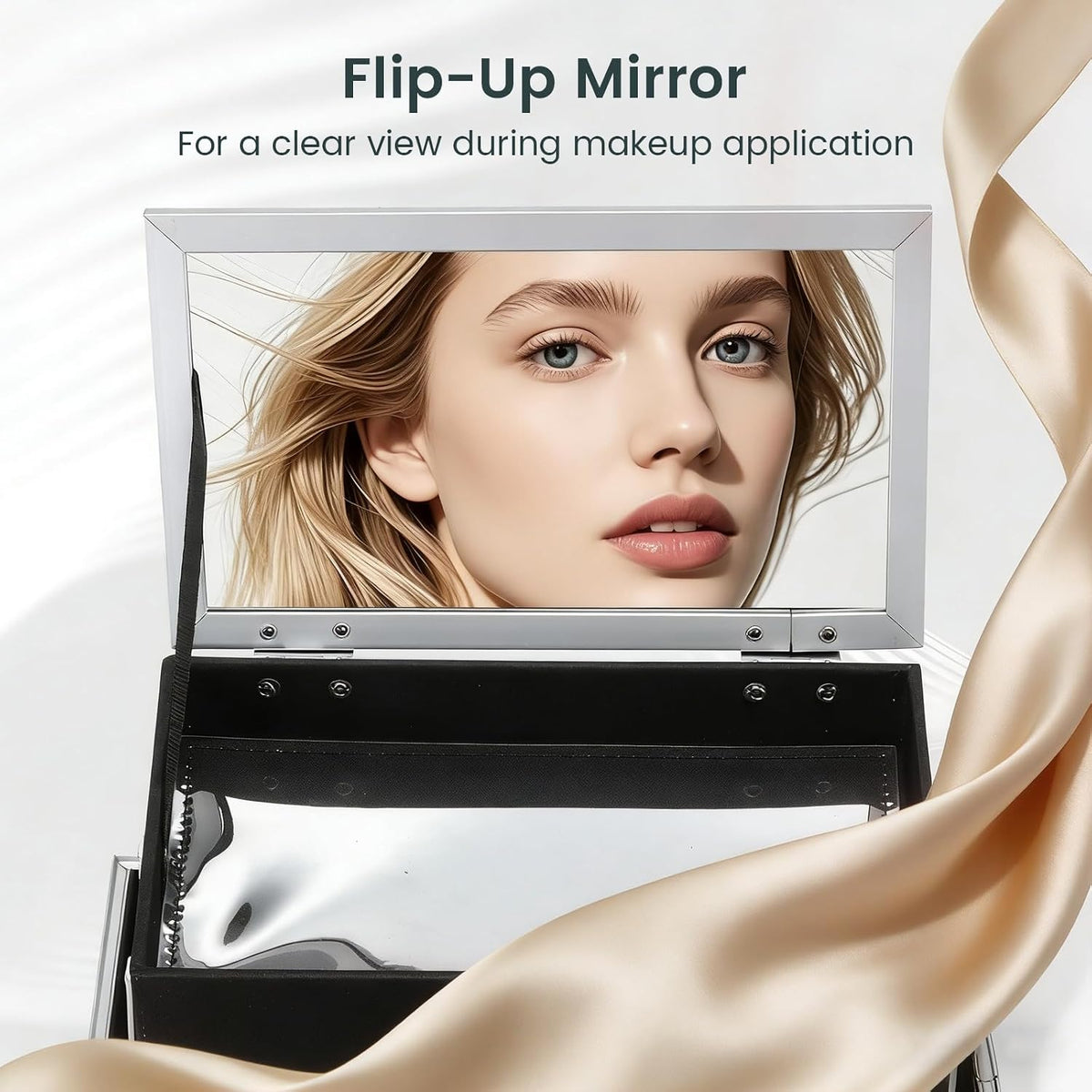 Makeup Case Portable Makeup Box Organizer Travel Cosmetic Case Storage with Mirror Locking Make Up Cases Organizers