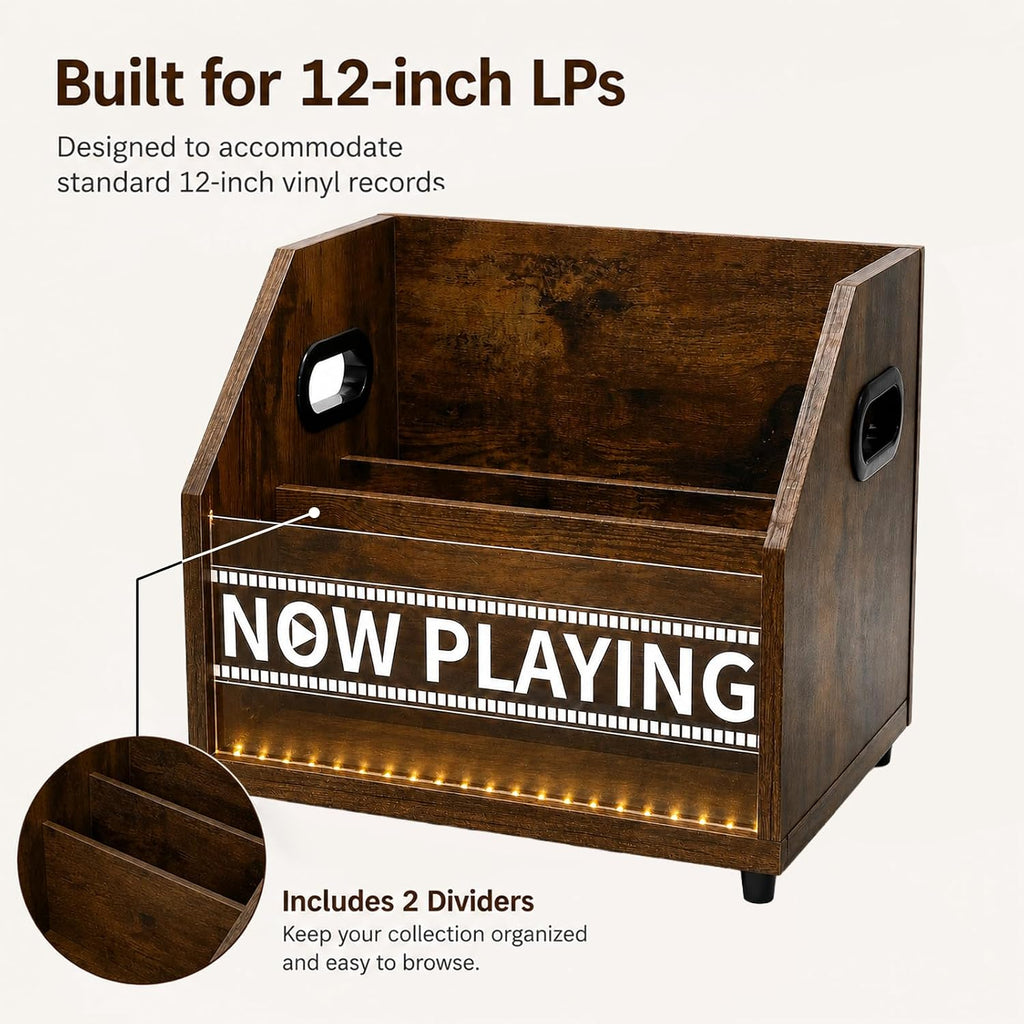 Vinyl Record Storage Box, Vinyl Record Holder & Record Storage Box