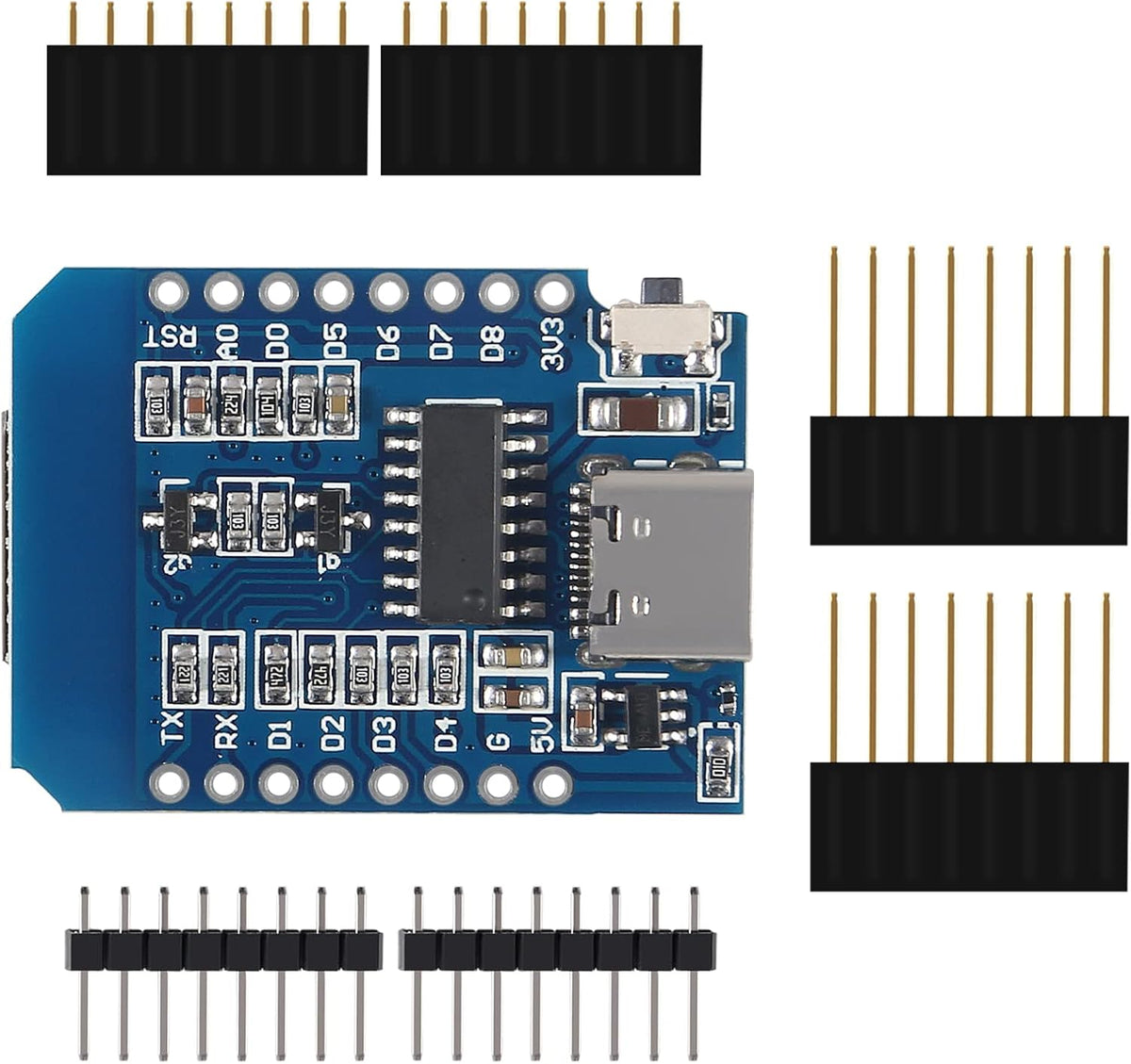 6 Pieces Development Board D1 MINI Type-C USB NodeMcu Mini Wireless D1 Module for ESP8266 ESP-12F 4M Bytes WLAN WiFi Internet Development Board Compatible with Arduino