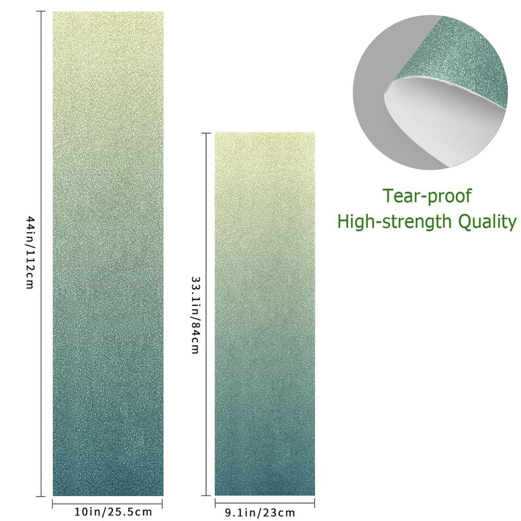 Green Gradient Skateboard Grip Tape Non Slip 44.1"x10.1" Longboard Grip Tapes Scooter Griptape Sheet Sticker Bubble