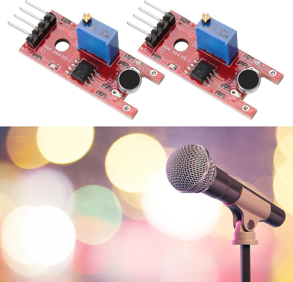 MECCANIXITY 2 Pcs Microphone Sound Sensor KY-038 Voice Detection Module Voice Sound Detection Sensor Module for Voice-Activated Switch