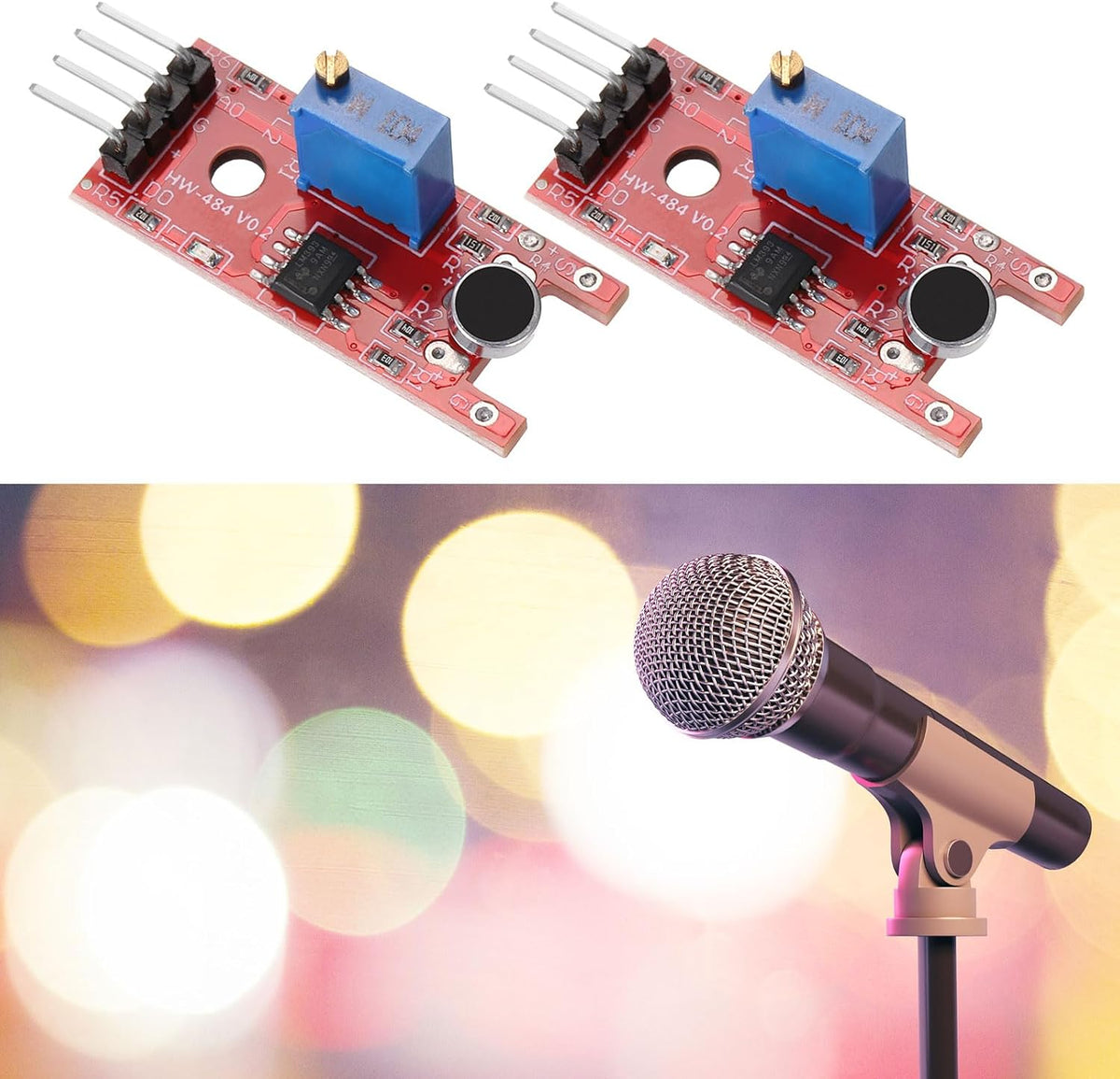 MECCANIXITY 2 Pcs Microphone Sound Sensor KY-038 Voice Detection Module Voice Sound Detection Sensor Module for Voice-Activated Switch