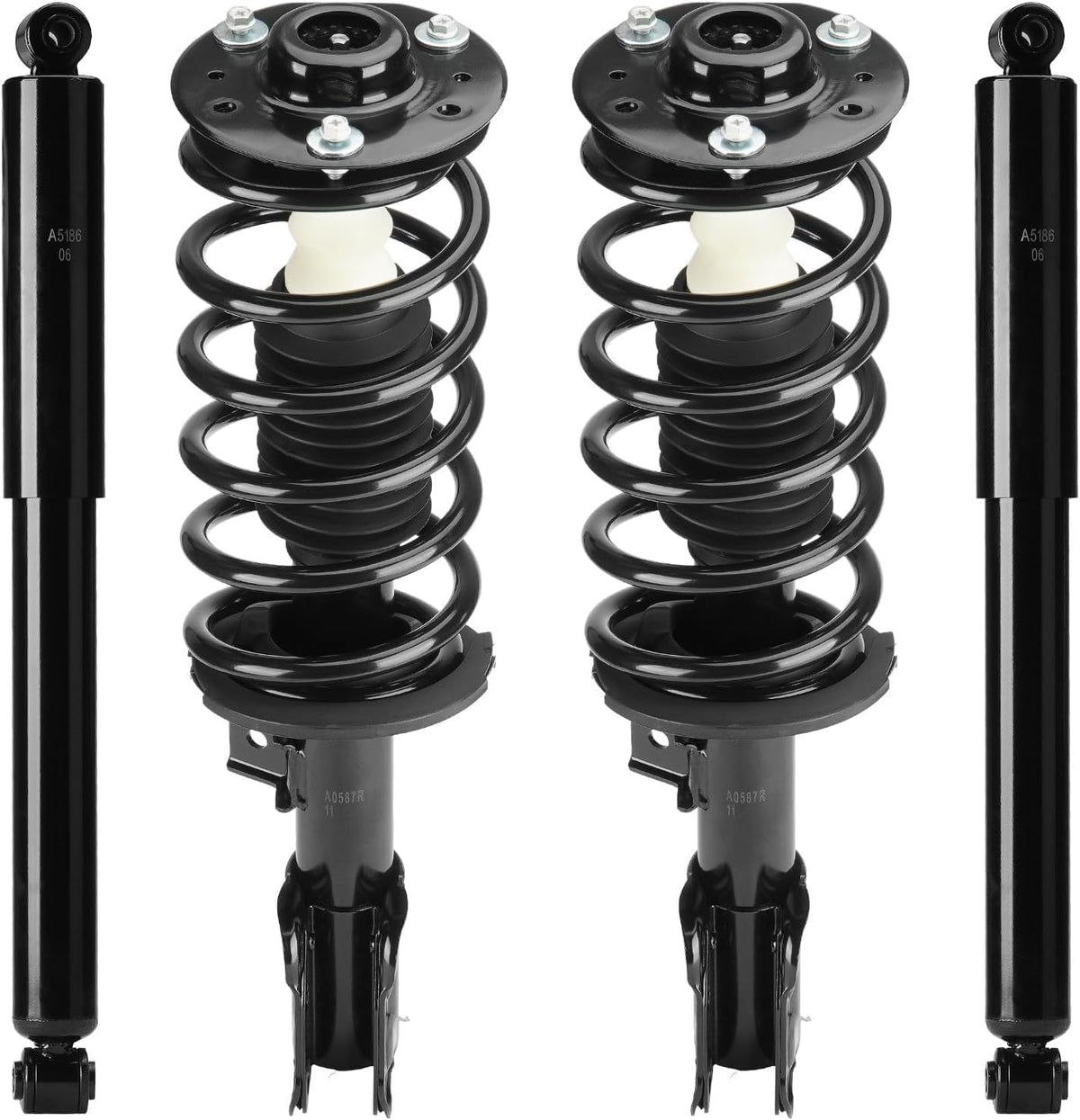 4PCS Front & Rear Strut Shock Assembly w/Coil Spring for Equinox 07-17, Chevy Captiva Sport 12-13, GMC Terrain 10-17, Pontiac Torrent/Suzuki XL-7 Vue 07-09, 172526 911258 - [ Exc. 19" Wheels ]