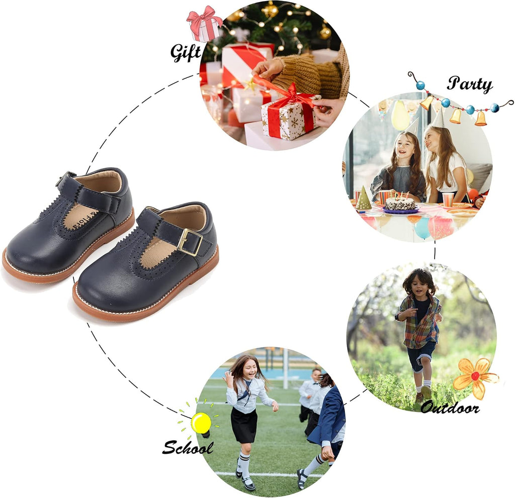 Toddler Little Girl Mary Jane Dress Shoes - Ballet Flats for Easter Flower Girl Party School Shoes.