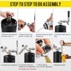 128oz Black Mini Keg Growler Portable Draft Beer Dispenser System