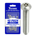 Torx Security Machine Screws, 1/4-20 x 1 Stainless Steel, Tamper-Resistant Button Head Electrical Outlet Screws for