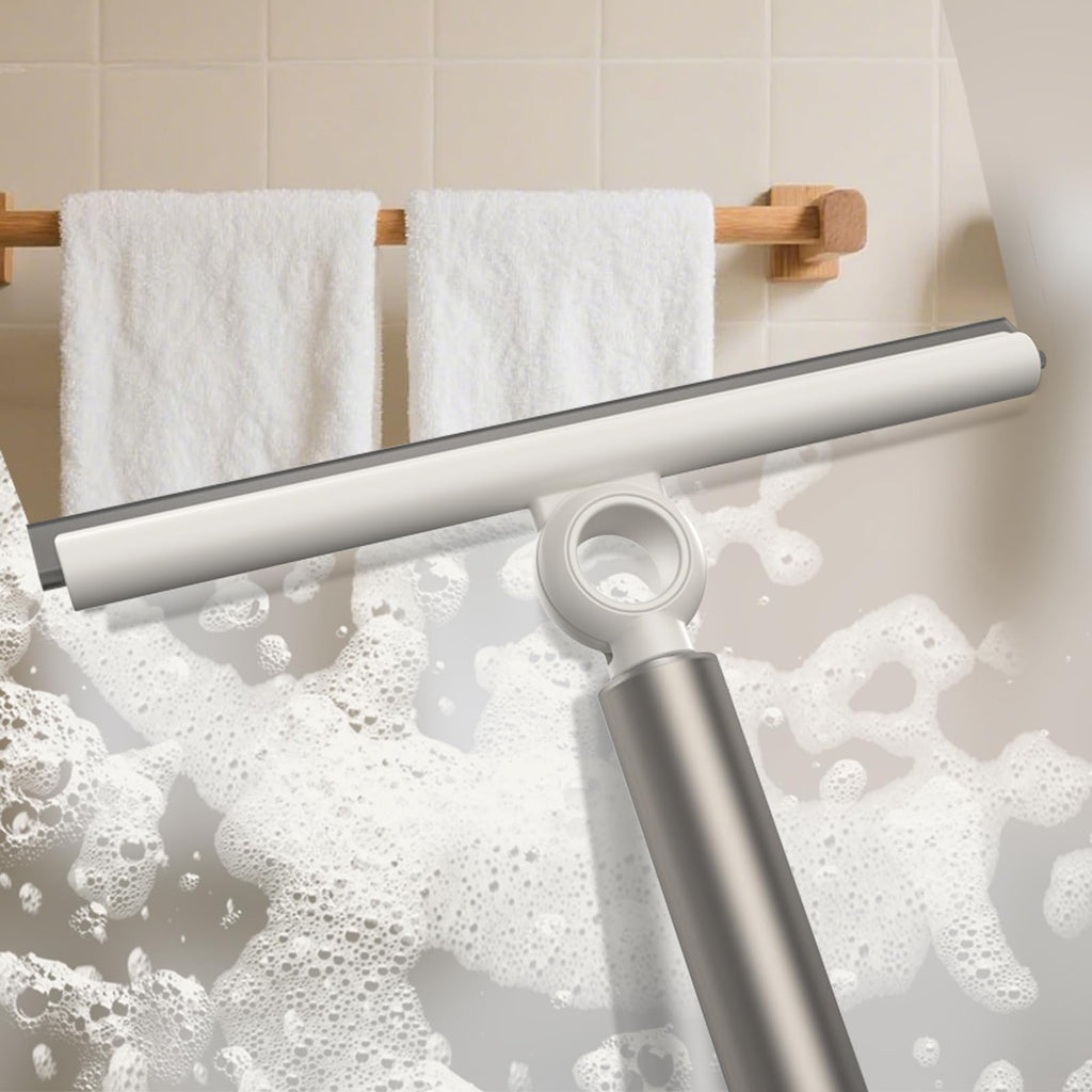 Extendable Squeegee for Glass Doors with 10-Inch Silicone Blade