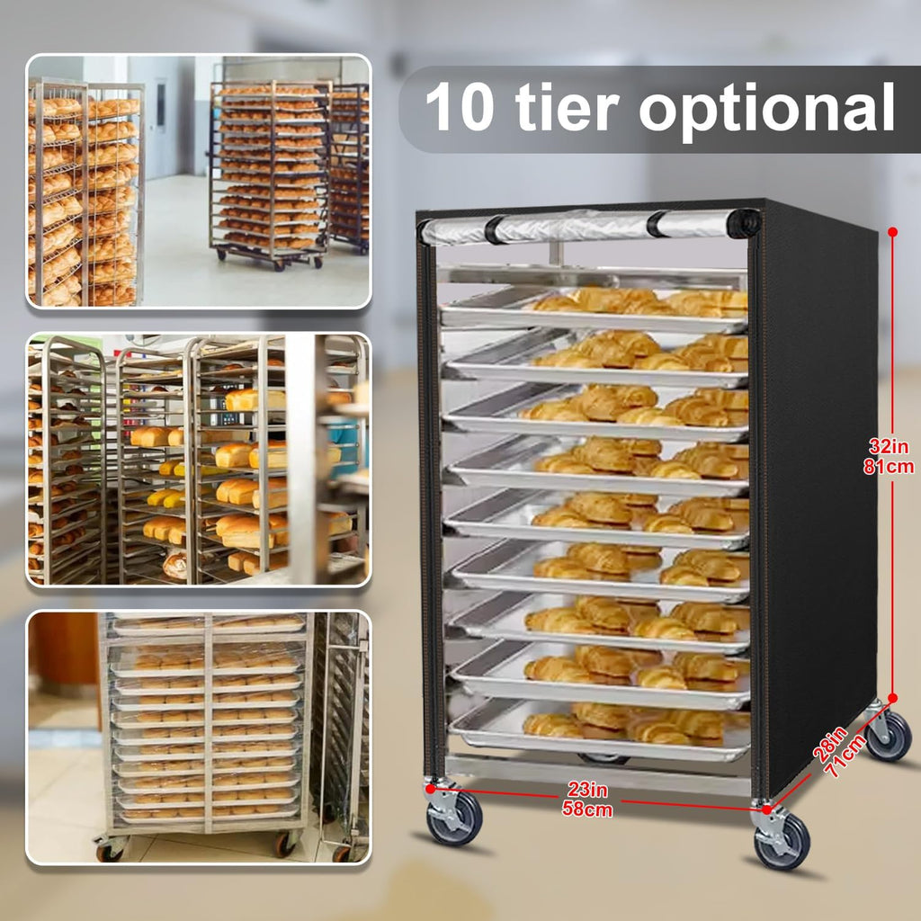 Bun Pan Rack Cover With Zipper,Speed Sheet Bakery Cover,10 Tr Bread Bakers