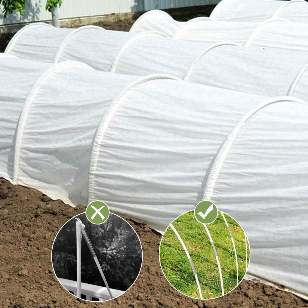 Greenhouse Hoops 20pcs, Garden Hoops for 1-3.5ft Wide Raised Bed, 5 Sets of 5.6ft Long Super Bendable Fiberglass