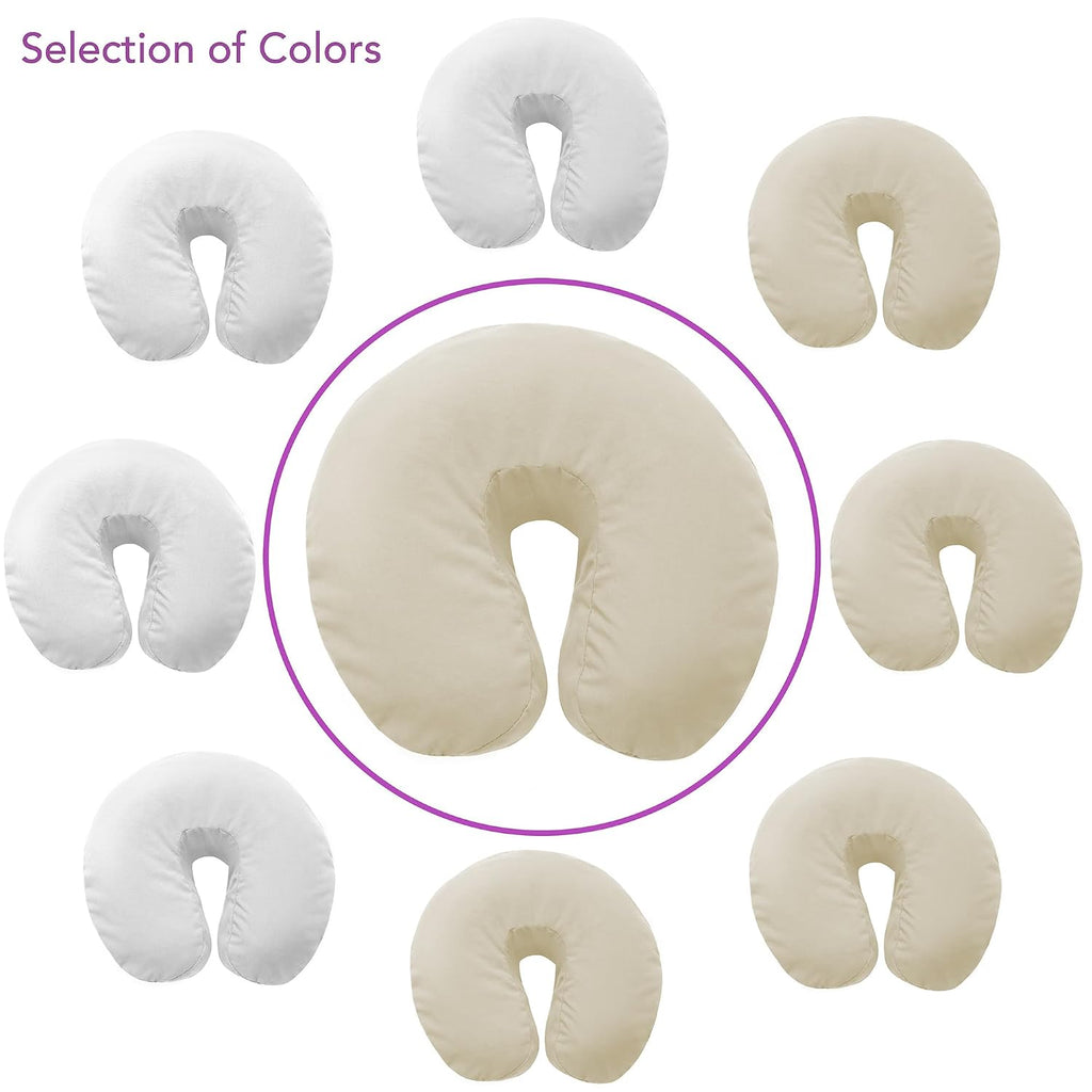 4-Pack Premium 100% Cotton Flannel Face Cradle Covers - Soft Cotton Fitted Massage Table Cradle Cover - Natural