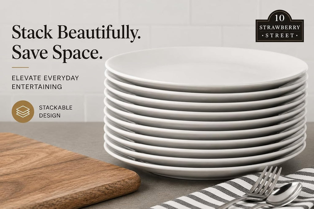 10.5" Catering Coupe Dinner Plate, Set of 12,White