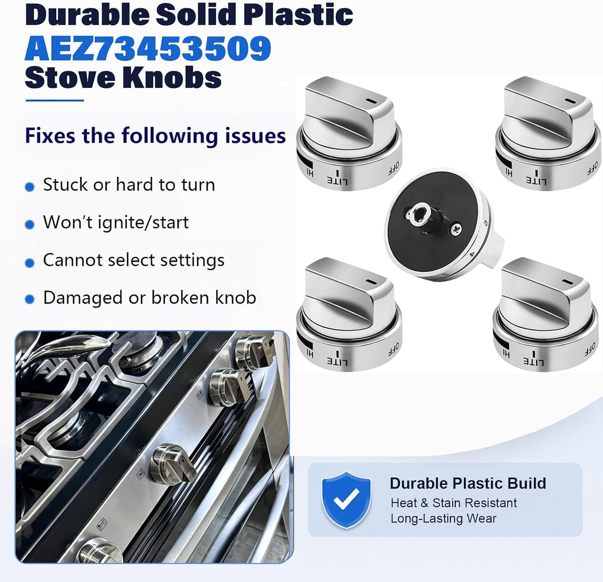 AEZ73453509 Stove Knobs Replacements Compatible with lg Gas Range Stove
