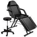 71in 3-Section Multipurpose Massage Bed, Spa & Salon Facial, Tattoo Chair w/Hydraulic Stool, Removable Headrest
